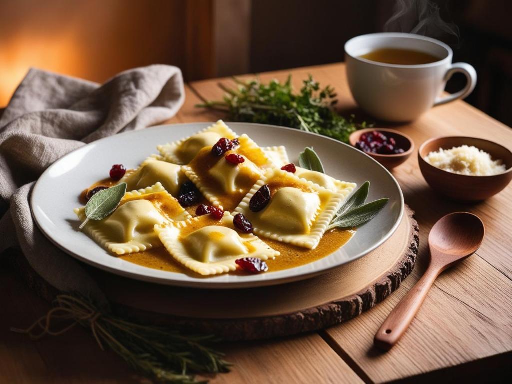Homemade Ricotta Ravioli with Browned Butter Sauce & Dried&nbsp;Cranberries